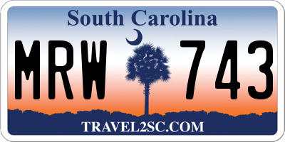 SC license plate MRW743