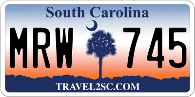 SC license plate MRW745
