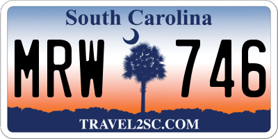 SC license plate MRW746