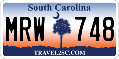 SC license plate MRW748