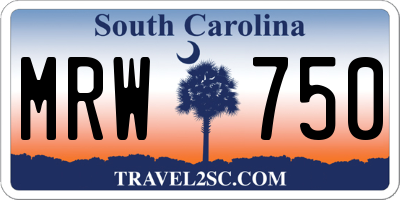 SC license plate MRW750