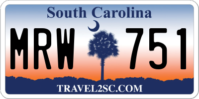 SC license plate MRW751