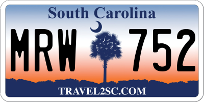 SC license plate MRW752