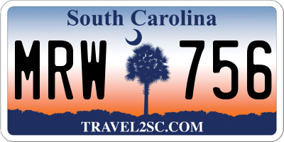 SC license plate MRW756