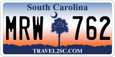 SC license plate MRW762
