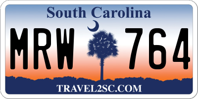 SC license plate MRW764