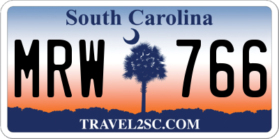 SC license plate MRW766