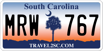 SC license plate MRW767