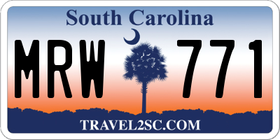 SC license plate MRW771