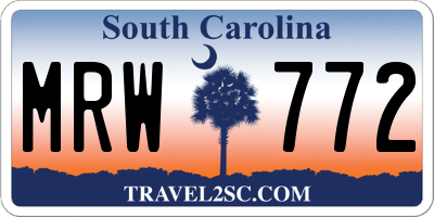 SC license plate MRW772
