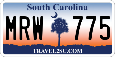 SC license plate MRW775