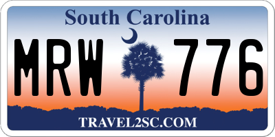 SC license plate MRW776
