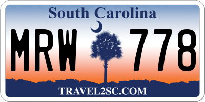 SC license plate MRW778