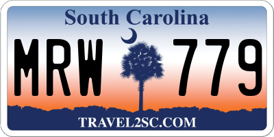 SC license plate MRW779