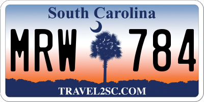 SC license plate MRW784