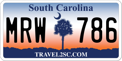 SC license plate MRW786