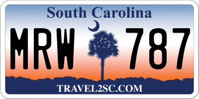 SC license plate MRW787