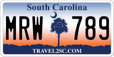 SC license plate MRW789
