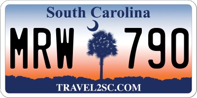 SC license plate MRW790