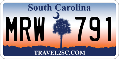 SC license plate MRW791