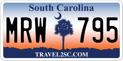 SC license plate MRW795
