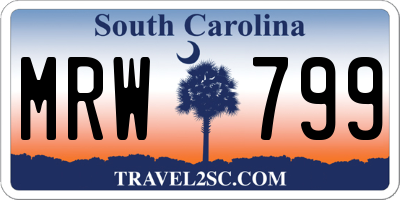 SC license plate MRW799