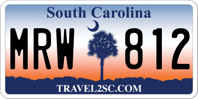 SC license plate MRW812