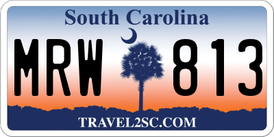 SC license plate MRW813