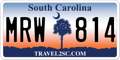 SC license plate MRW814