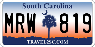 SC license plate MRW819