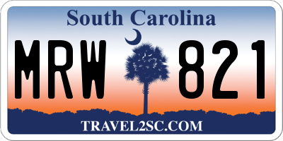 SC license plate MRW821