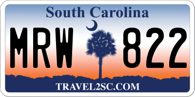 SC license plate MRW822