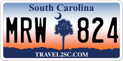 SC license plate MRW824
