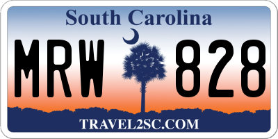 SC license plate MRW828