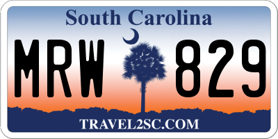 SC license plate MRW829
