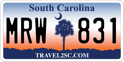 SC license plate MRW831