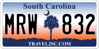SC license plate MRW832