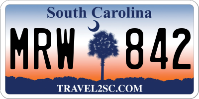 SC license plate MRW842