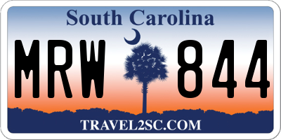 SC license plate MRW844