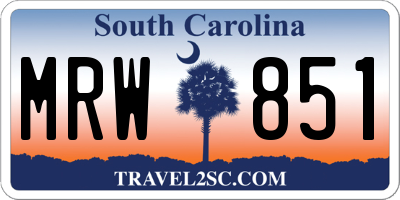 SC license plate MRW851