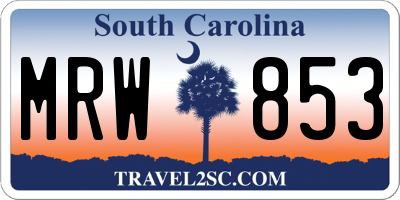 SC license plate MRW853