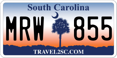 SC license plate MRW855