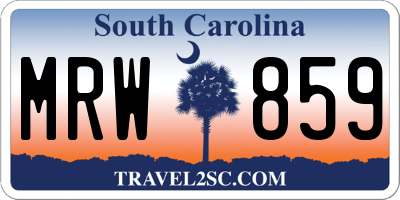 SC license plate MRW859