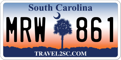 SC license plate MRW861