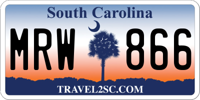 SC license plate MRW866
