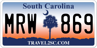SC license plate MRW869