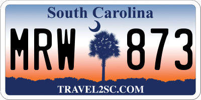 SC license plate MRW873