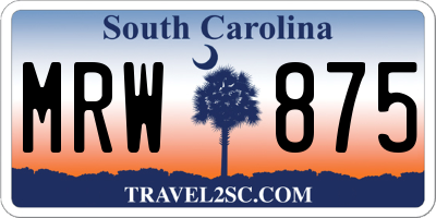 SC license plate MRW875