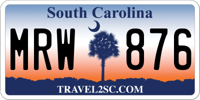 SC license plate MRW876