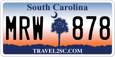 SC license plate MRW878